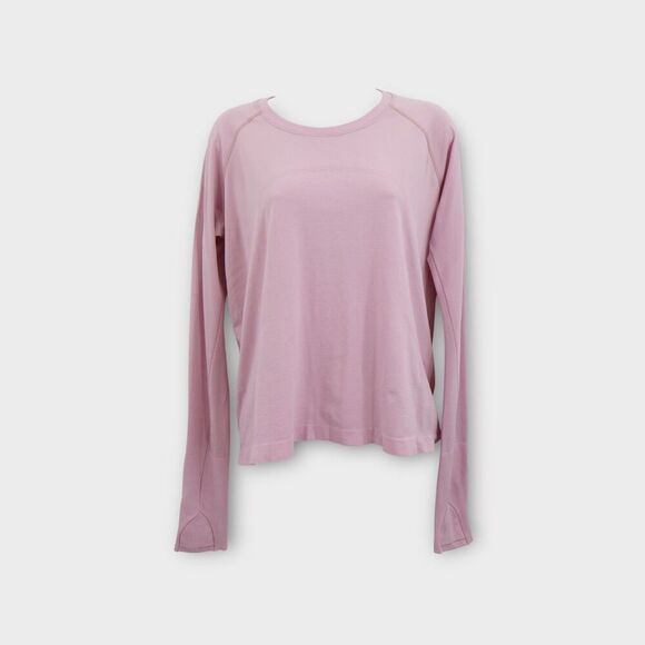 Lululemon Swiftly Tech Long Sleeve Shirt 2.0 Size 12 Pink Strawberry Milkshake - Picture 2 of 9